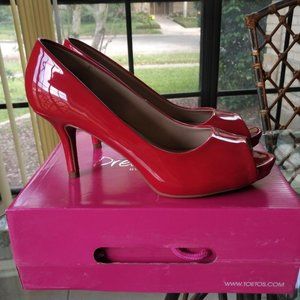 Red Patent Pump Shoes Size 7.5